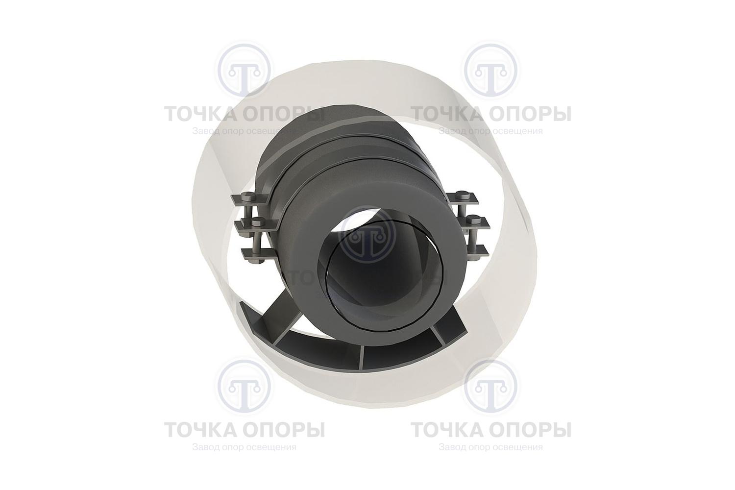 Опора скользящая хомутовая в ППМ изоляции в стальном футляре